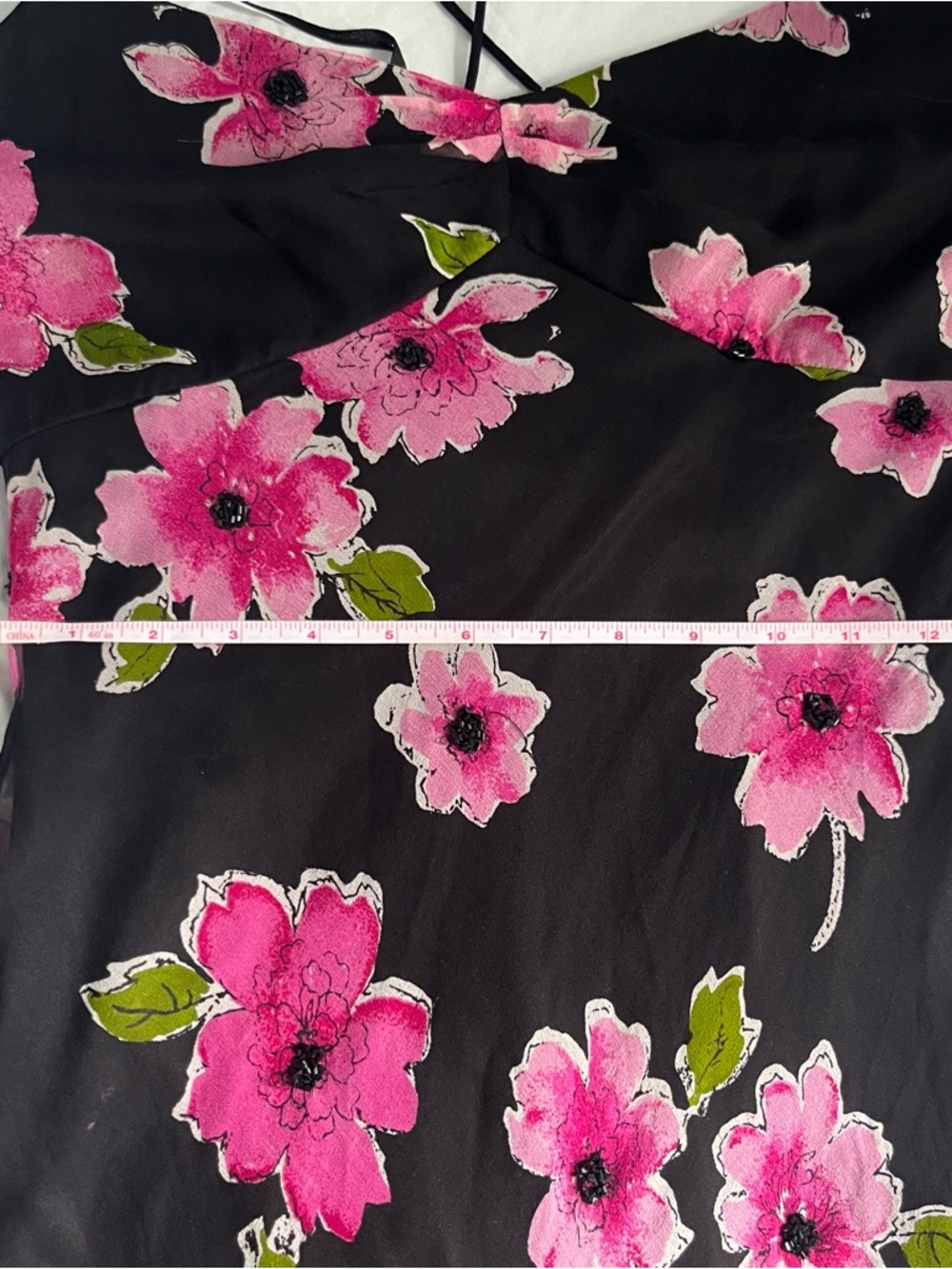 Y2K Vintage Sleeveless Silk Beaded Cache Maxi Dress US Size 8 - Picture 6 of 16